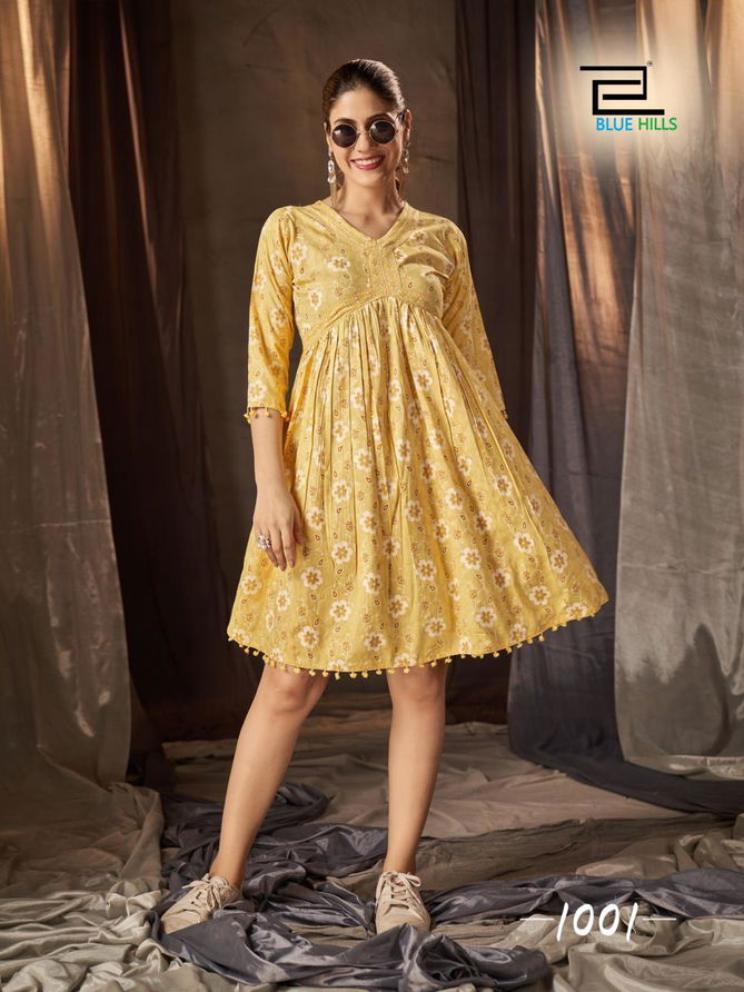 Pom Pom Alia By Blue Hills Short Printed Kurtis Catalog